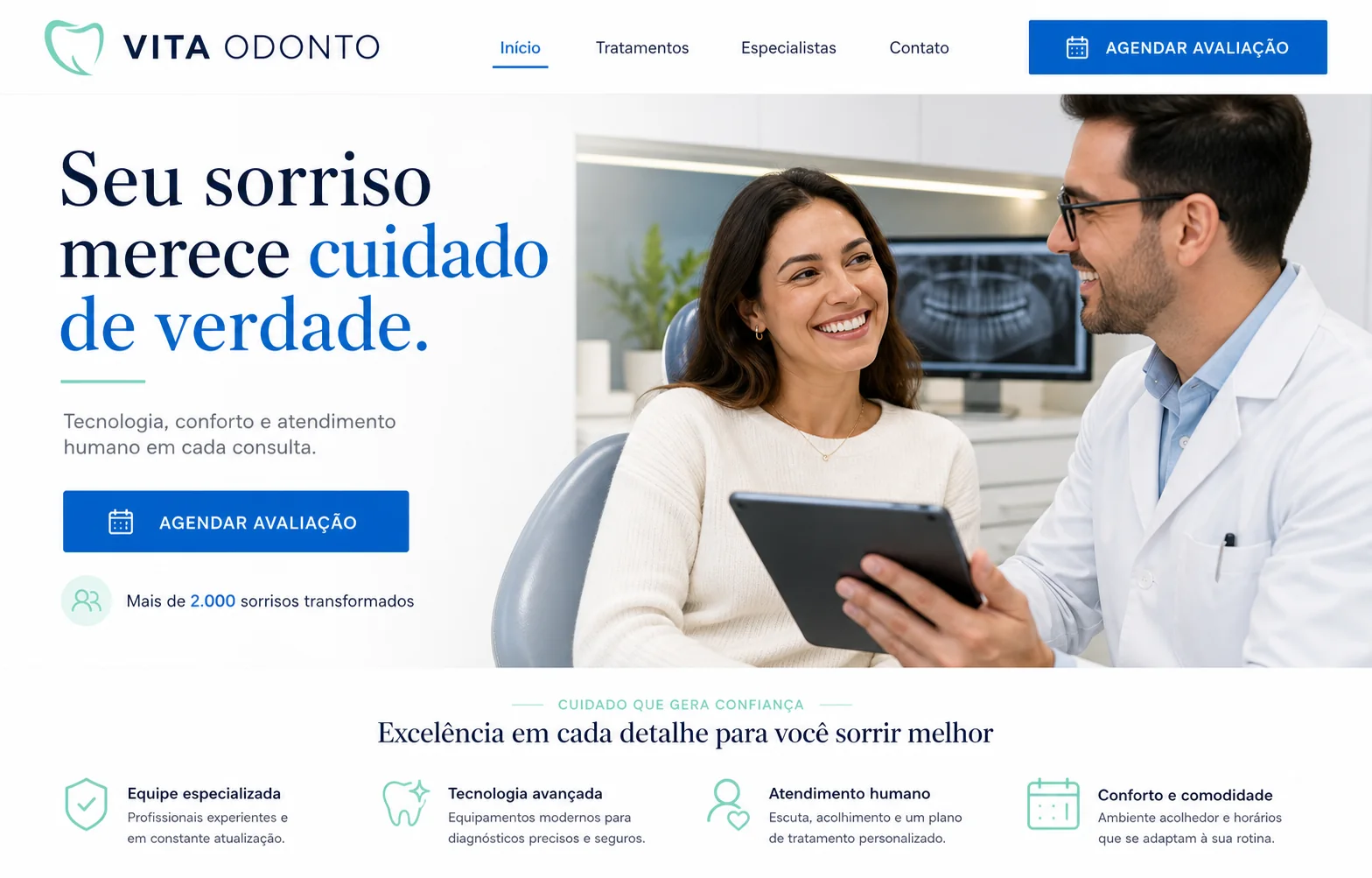 Exemplo de site profissional